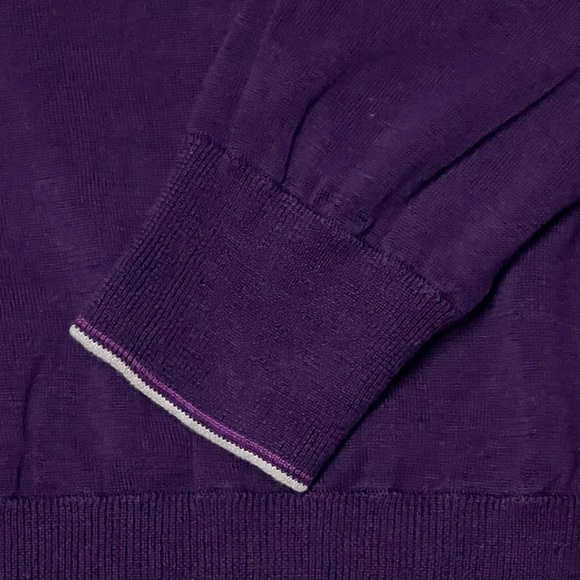 NWOT/NBW Seventy Venezia Men’s Purple lightweight V-Neck Sweater. - Picture 4 of 8